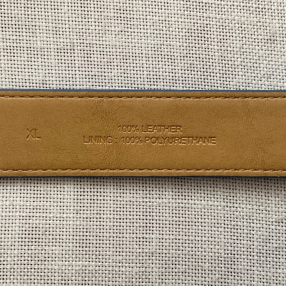 Talbots 100% Leather Adjustable Blue Belt Size XL NEW - Picture 6 of 12